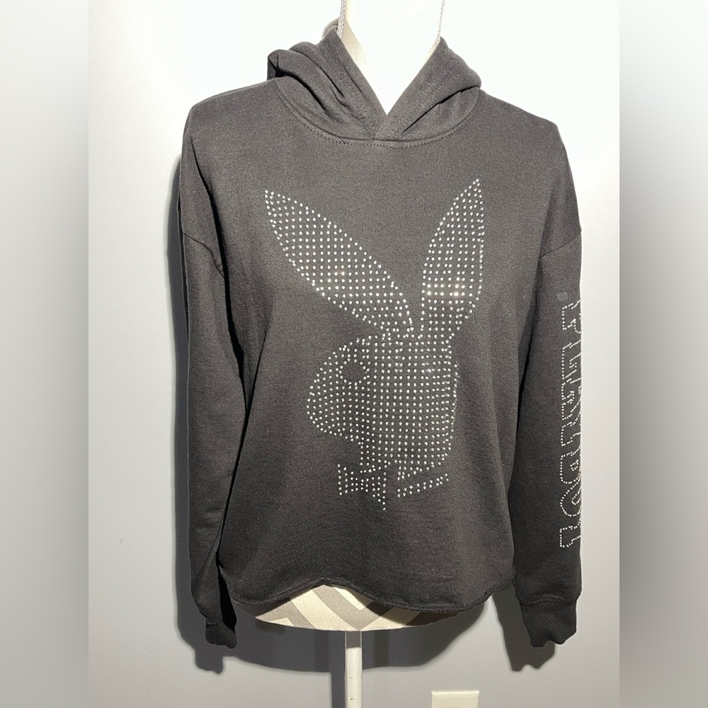 PLAYBOY  Hoodie with Rhinestone Bunny
